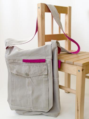 Free Sewing Pattern: Recycle Cargo Pants to a Messenger Bag