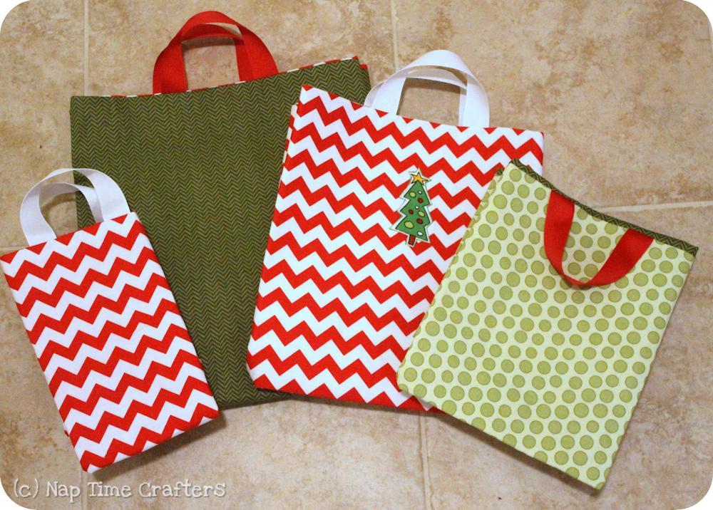 Free Sewing Pattern: Fabric Holiday Gift Bags