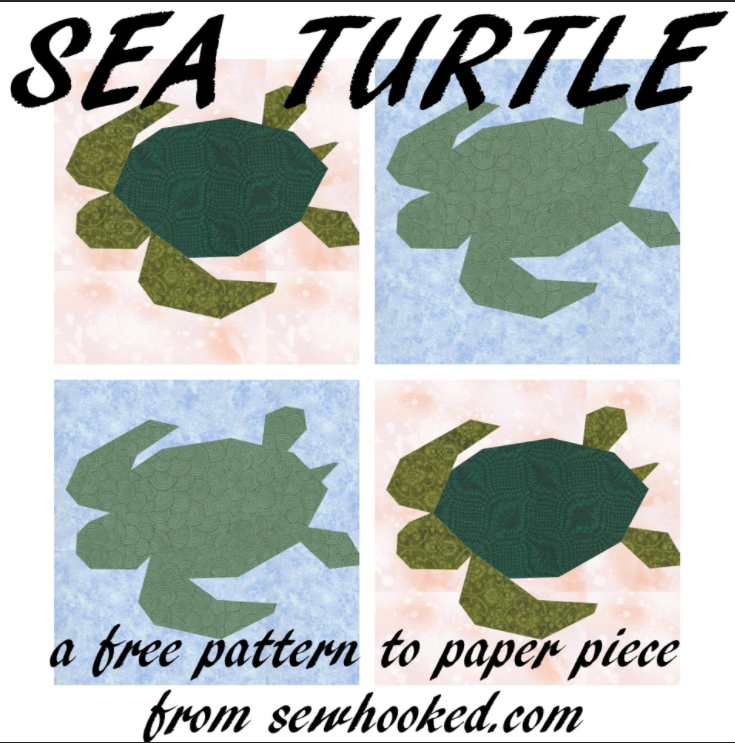 Free Quilt Pattern Paper Pieced Sea Turtle I Sew Free