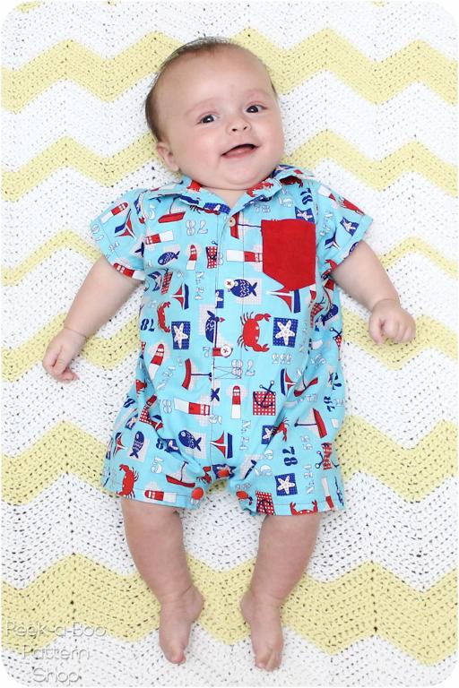 Free Sewing Pattern: Button-Up Baby Romper | I Sew Free