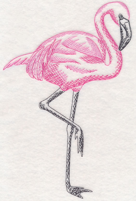 Free Embroidery Design Tropical Flamingo I Sew Free